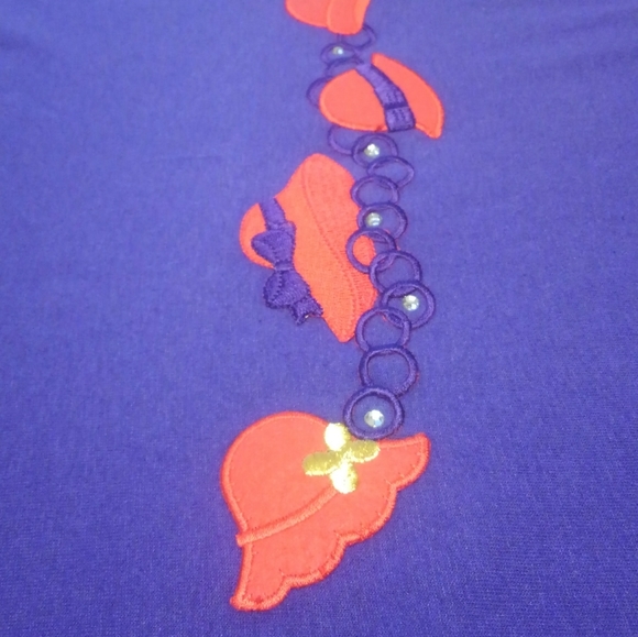 Vtg Shirt Red Hats All Embroidered Rhinestone Hat - Picture 7 of 11